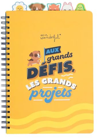 Mr. Wonderful - Cahier A4 avec des intercalaires à onglets - Aux grands défis, les grands projets