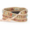 Juaupepo Bracelet de montre bohème en pierre naturelle colorée compatible avec Fitbit Versa 4/Versa 3/Sense 2/Sense, bracelet en jaspe naturel coloré pour homme et femme, Versa 4-M, tissé à la main,