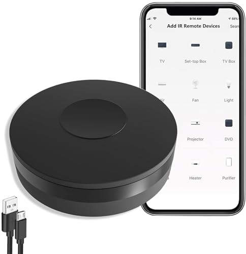 Smart Wi-Fi IR Universal Fernbedienung: Smart Home Infrared Universal Remote Control Blaster, One for All Control TV DVD CD AUD SAT Fan Air Conditioner, fit Alexa and Google Home, No Hub Required
