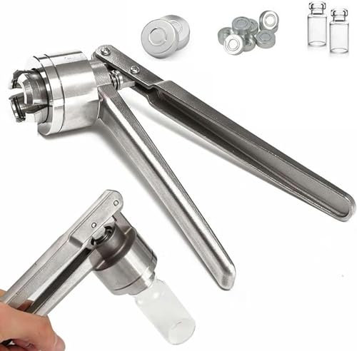 Crimpadora manual de viales de 13 mm/15 mm/20 mm, máquina de sellado de botellas de perfume de acero inoxidable para un buen sellado, crimpadora de viales de mano
