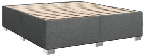 vidaXL Bettgestell, Bett mit Bettfüße Lattenrost, Polsterbett für Schlafzimmer, Doppelbett Bettrahmen, Modern, Dunkelgrau 180x200cm Stoff
