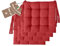 Il Tuo Artigiano Design 4 Stuhlkissen im Set, 40 x 40 cm 6 cm dick, Polsterung aus Schaumstoff und weichem Acryl, Sitzkissen Stuhl 4er Set, Stuhlkissen Outdoor 40x40 (4, Rot)