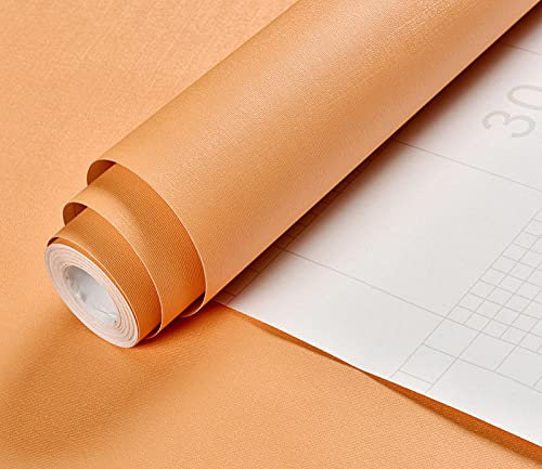 Papel tapiz autoadhesivo naranja impermeable de vinilo de PVC para cubierta de muebles de cocina, encimera de cocina, 23.6 x 393.7 pulgadas