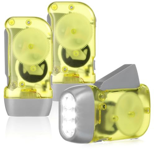 Angoily 3Pcs Hand Crank Flashlight,Wind Up Torch LED Flashlight,Hand Crank Emergency Flashlights for Camping Outdoor