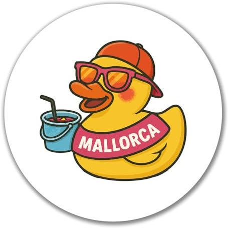 Huuraa Aufkleber Quietscheente Malle Gummiente Mallorca Geschenk 10cm Quietscheente Malle Geschenkidee