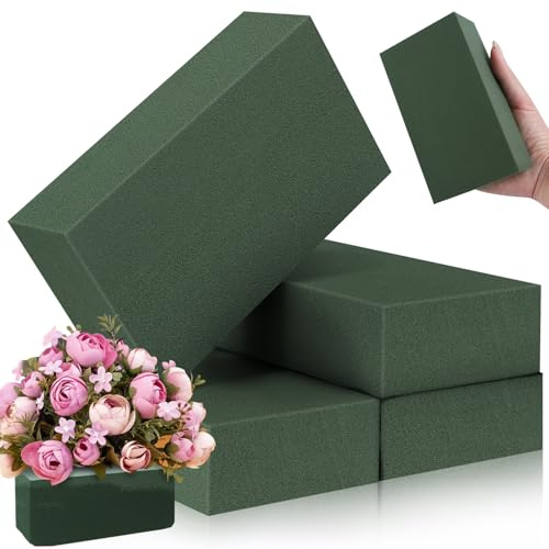 Niuny Steckschaum für Blumen Blumensteckschaum Steckmasse für Kunstblumen 4Stk Steckschwamm für Blumen Blumensteckmasse Ziegel für Blumengestecke Feiern Basteln Floristik Zubehör Floristikbedarf