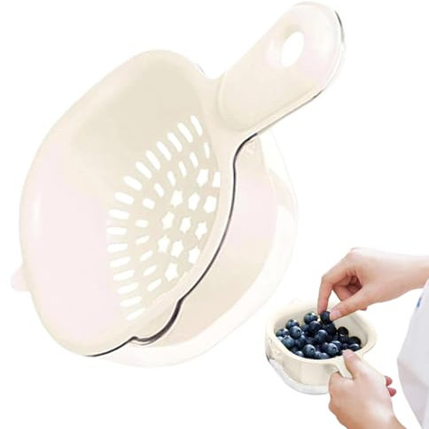 Canasta de lavado de vegetales - 2 en 1 colador de coladores de frutas rotatables con mango | Tazón de drenaje de cocina para bayas ensaladas verducas lechuga espinacas hierbas lavando enjuague prepar