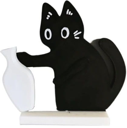 Cat Magnet Vase, Desktop Flower Holder, Aesthetic Mini Display, Charming Push in Design, Fridge Decoration for Kitchen Entryway, Bookshelf, Desk, Indoors, Bedroom, Living Room, Soft Color Options
