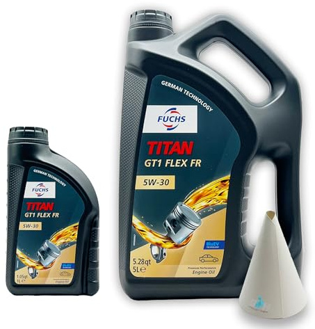 Fuchs Titan GT1 Flex C2 0W-30 | 6 L | kompatibel mit BMW LONGLIFE-12 FE | MB 227.61 | MB 229.61 | Motorenöl | Motoröl | Ölwechsel | Öl | SAE 0W30 |