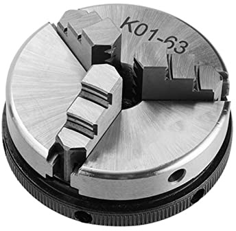 Cryfokt Set Mandrino per Tornio per Legno da 2,5 Pollici, Diametro Mandrino per Tornio Autocentrante Manuale a 3 Griffe con Montaggio M14x1mm, per Tornitura per Legno per