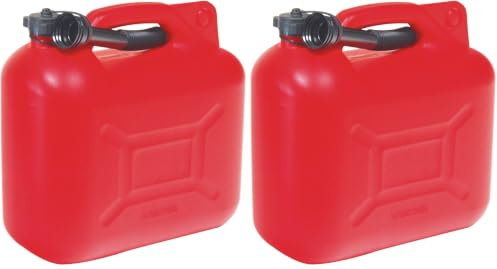 Jerrican 5L - Jerrican Plastique avec Bec Verseur - Norme UN Pour Transport de Matières Dangereuses (Lot de 2)
