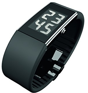 Rosendahl RS43103 LCD-Armbanduhr mit schwarzem Kunststoff-Armband.