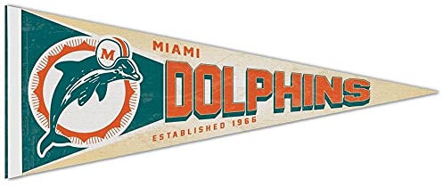 Wincraft NFL Miami Dolphins Premium Throwback Pennant - Rot-Weiß-Blau, 30 cm x 75 cm