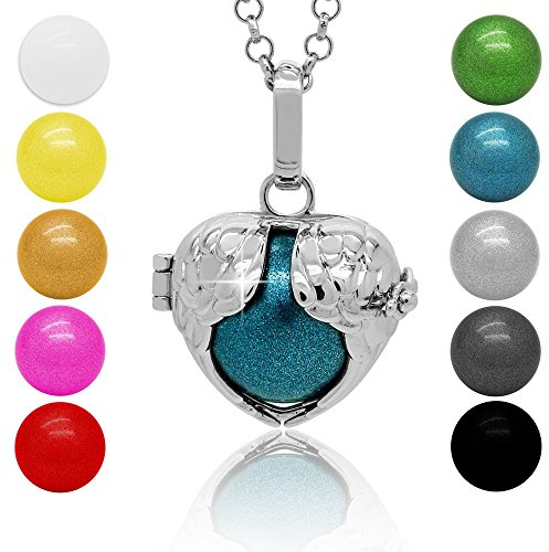 Soul-Cats Klangkugel Kette Engel Rufer Ball Angel Anhänger Glöckchen Glücksbringer, Farbe: gelb