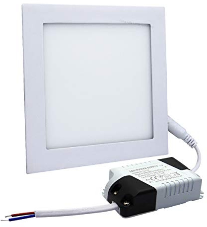 Long Life Lamp Company 6W LED Square Recessed Ceiling Down Light Slim Flat Panel Cool White 6500k