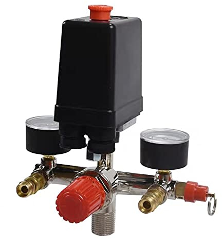 Luftkompressor, langlebig, Pumpe, Druckschalter mit Kontrollventil, Messgerät