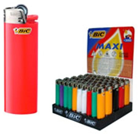 BIC Einweg-Feuerzeug, Größe Maxi, 50 Stück, Mehrfarbig, 3086125002560