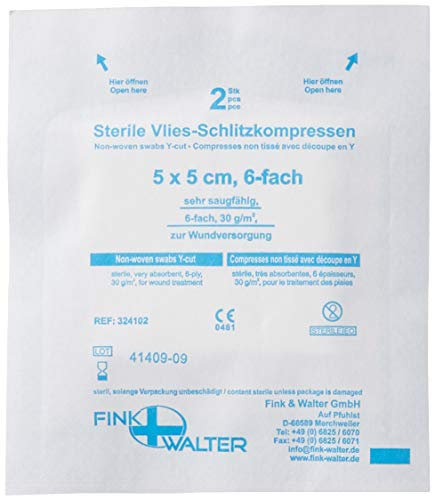 Fink & Walter Vlieskompressen steril 5x5cm, 6-fach, 50 Stück