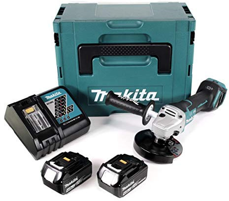 Makita DGA 517 RMJ Akku Winkelschleifer 18V 125mm Brushless + 2x Akku 4,0Ah + Ladegerät + Makpac