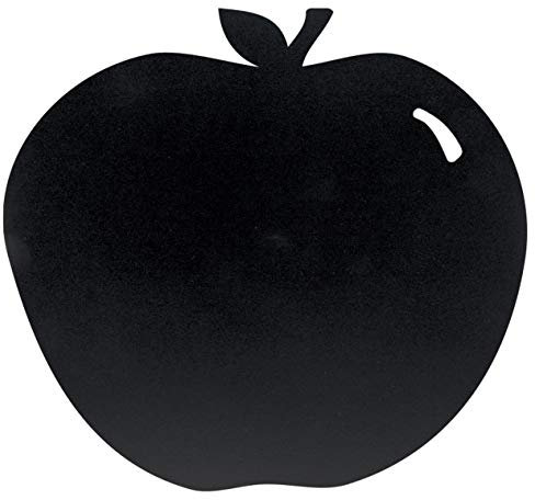 SECURIT Kreidetafel Apfel inkl. 1 Kreidestift und 4 Klettverschlusskleberstreifen zur Wandbefestigung, Black, 31.6x29.1cm