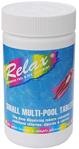 1Kg RELAX MULTIFUNCTIONAL MINI CHLORINE TABLETS (20g) FOR HOT TUBS/SPAS/SMALL POOLS