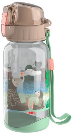HABA Trinkflasche Wald – Kinder-Wasserflasche 400 ml, BPA-frei, mit Trageschlaufe & großer Öffnung, leicht & auslaufsicher, ab 12 Monaten – 2012444003
