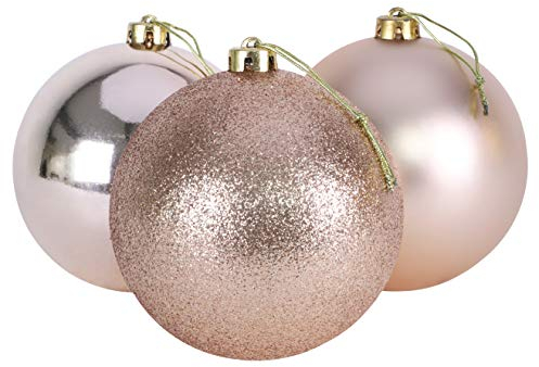 Christmas Concepts® 3-150mm (6) Extra Large Baubles - Shiny, Matte & Glitter Design - Christmas Decorations (Champagne)