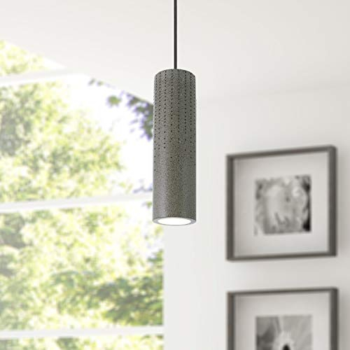 Paco Home Pendelleuchte, GU10, Lampe Für Wohnzimmer Esszimmer Küche, Höhenverstellbar, Farbe: Beton-Sandstein-Schwarz, Leuchtmittel: ohne Leuchtmittel