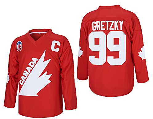 Herren #99 Gretzky Labatt Team Coupe Canada Cup Eishockey Trikot Genäht