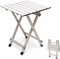 SUNNYFEEL Alu Campingtisch Klappbar Beistelltisch Kleiner Tisch für Outdoor Camping Garten Balkon, Höhe: 62.5 cm(Grau)