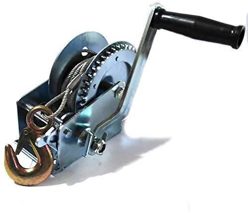 FAST WORLD SHOPPING ® Treuil manuel Treuil 540 kg 1 200 lb monte-charge Crochet Treuil Corde en acier