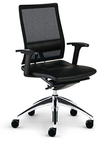 Sedus Open Up-100, ergonomischer Bürostuhl, stylisch, Lederbezug mit Netzrücken