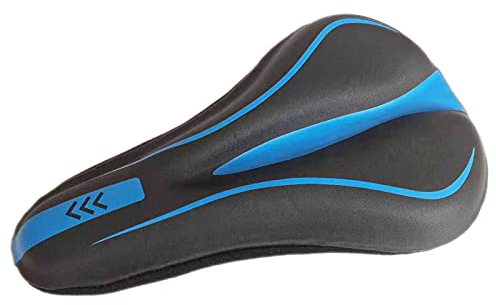 Fahrradsattel Silicone Gel Fahrrad Sattel für Damen Herren, Colorful Wasserdicht Weicher Bequem atmungsaktiv Fahrradsitz für BMX/Rennräder/Mountainbike/EMTB/Dirt Bike/Citybikes usw. (Blau)