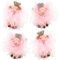 Dekohelden24 Keramik Deko-Schweine mit Krone, Flügeln und Federn, im 4er Set, in Pink-Rosa, L/B/H 3 x 3 x 5 cm, 5 cm