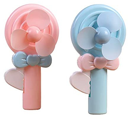 GFJFG 2 Piezas Ventilador Super Silencioso Portátil de Mano Lindo Ventilador portátil Ventilador Bolsillo Ventilador Manual para Piruletas Utilizado para Viajes en la Oficina en Casa