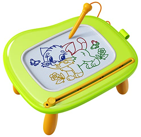 KOKODI Spielzeug ab 1 2 Jahr, Magnetische Zeichentafel Schreibtafel für Kinder, Montessori Spielzeug ab 1 2 3 Jahre alte Babyjungen Mädchen Geburtstag Ostern Geschenke (Gelb)