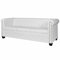Mogou Chesterfield Sofa 3-Sitzer, Schlafsofa, Schlafcouch, Couch Mit, Sofa Bed, Sofas & Couches, Bettsofa, Kunstleder Weiß