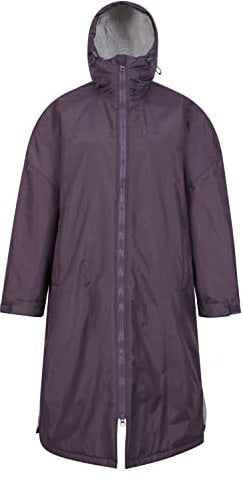 Mountain Warehouse Tidal Womens Waterproof Changing Robe - IsoTherm & UPF 50+ Windproof Ladies Poncho with Taped Seams - Wet Weather & Swimming Dark Purple (01) XL