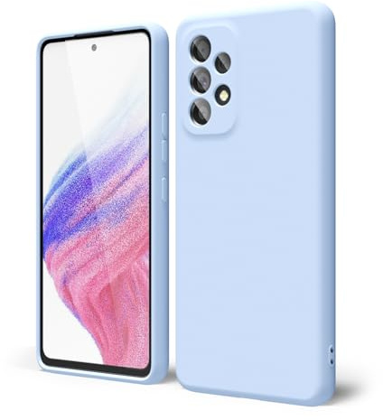 oakxco für Samsung Galaxy A53 5G Hülle Silikon Case mit Kameraschutz, Ultra Dünn Bunt Handyhülle Mädchen, Einfarbig Handy Hülle Slim Schutzhülle, Matt TPU Weich Gummi Glatt Silikonhülle, Hellblau