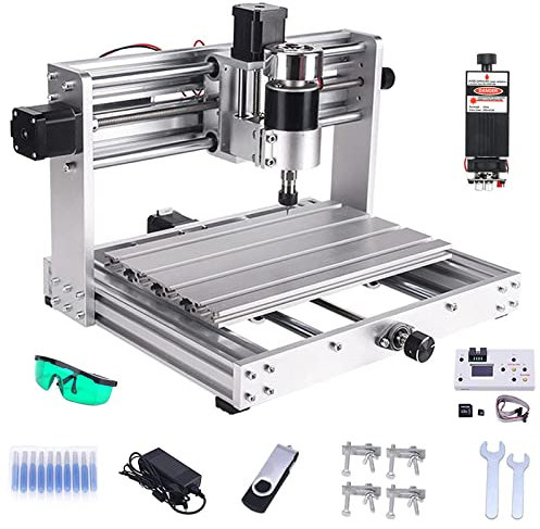 Fresatrice CNC Router, 3018 MAX 2 in 1 Macchina Per Incisione GRBL Control A 3 Assi Per Intaglio, Engraving Milling Machine Mandrino Da 150W, Mini Macchina CNC Con Controller Offline,3W