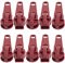 Aerzetix - C62933 - Set di 10 cursori N°5 autobloccanti per Cerniera Lampo a Spirale/Nylon - Colore Rosso Lampone - in Metallo - Copertura di Protezione Gonna Vestito pelletteria Cuscino