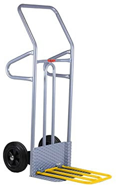 Svelt Carrello Professionale in Acciaio con Pedana Ribaltabile Maggiorata – SuperPortata 300 Kg, Ruote Antiforatura Ø250 mm
