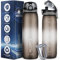 CodiCile Trinkflasche 1l BPA frei, Wasserflasche 1L Tritan, Spülmaschinensichere Sport Trinkflasche, Auslaufsichere Flasche mit Zeitmarkierung und Filter für Laufen, Fitness, Schule, im Freien