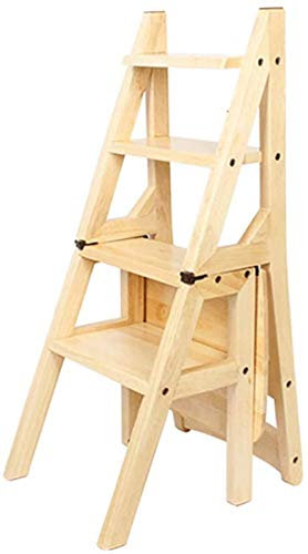HOUKAI Haushaltshocker Stiefhocker 4 Stufe Klappende Holzstuhl Leiter Stuhl Sitz Sitz Sitzhaus Küchenleiter Hocker Sehr Praktisch/B