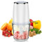 Hachoir électrique Mini Mixeur de cuisine 2 vitesses 600ML 300 W et bol en Verre et 4 lames en Inox hachoir à viande oignons aliments pour bébés et les fruits