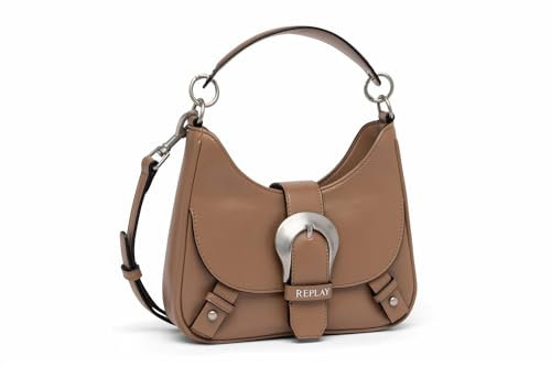 Replay Damen Schultertasche aus Kunstleder, Dirty Pale Beige 074 (Beige), Onesize