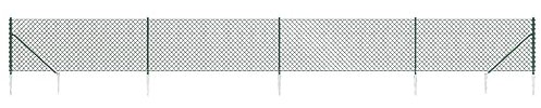 vidaXL Maschendrahtzaun mit Bodenhülsen Grün 0,8x10 m
