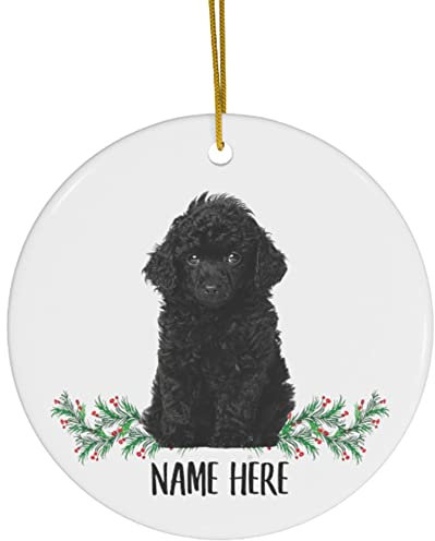 Weihnachtsbaumschmuck 7.3 cm, Lustiger Personalisierter Name Toy Pudel Schwarz Weihnachtsanhänger Mode Christbaumschmuck Anhänger Ideal Weihnachtsschmuck Für Neujahr Geschenk Party Holiday