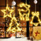 LED Lichtervorhang Weihnachten, LED Sterne Weihnachtsbeleuchtung, 4er Set Fenster Lichterkette Weihnachten mit Saugnäpfe 40 LEDs Saugnapf Weihnachten Lichter für Party Weihnachtsdeko Innen Außen