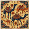 Platzset Tischset Platzsets für Esstisch Ethno Tribal Retro Kamel Tischsets 4er Set